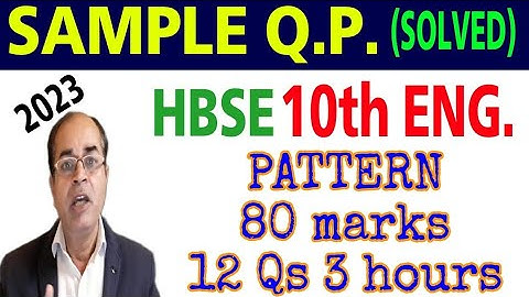pattern class 10 english hbse sample question paper 2023 annual by vijay kumar
