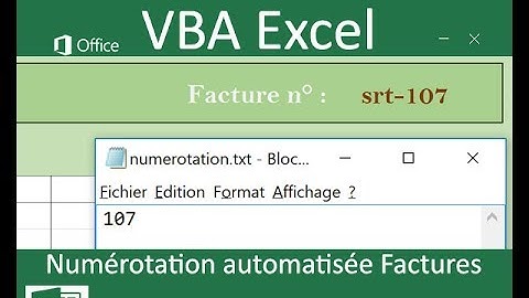 Numérotation automatisée de factures Excel en VBA
