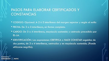 VIDEO DE CERTIFICADO Y CONSTANCIA