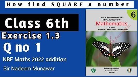 Class 6 Exercise 1.3 Q no 1 NBF Maths  Ex 1.3  federal  board New Book 2022  Sir Nadeem Munawar