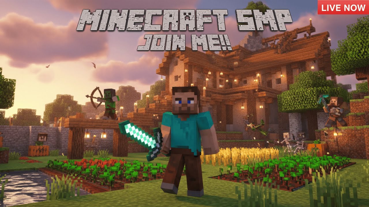 🔴 Minecraft SMP With Subscribers 😄 | Join My Server | Road to 350 Subs ...