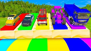 Big \& Small Long Snake Mcqueen with Spinner Wheels vs Minecraft vs Thomas Trains - BeamNG.Drive