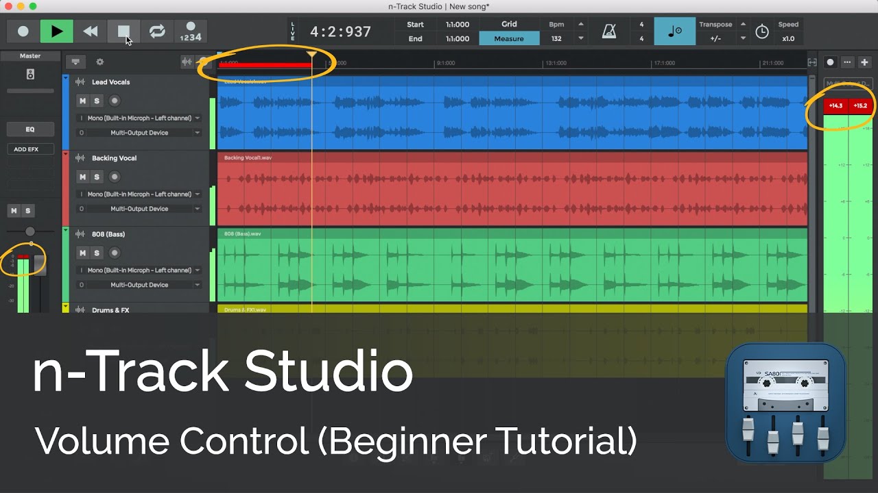 Volume Control in n-Track Studio | Beginner Tutorial - YouTube