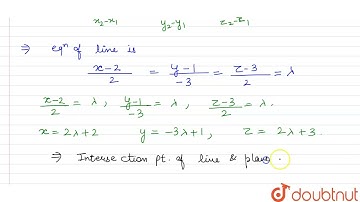 The line joining the points (2, 1, 3) and (4, -2, 5) cuts the plane 2x+y-z=3. Where does the lin...