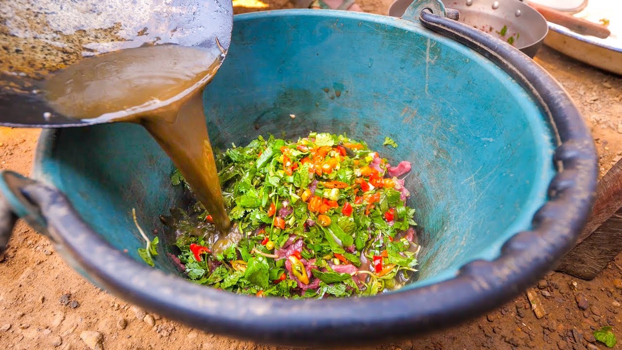 Hmong Food - AUTHENTIC BUFFALO FEAST and Community Hmong Meal in Luang Prabang, Laos! | Mark Wiens