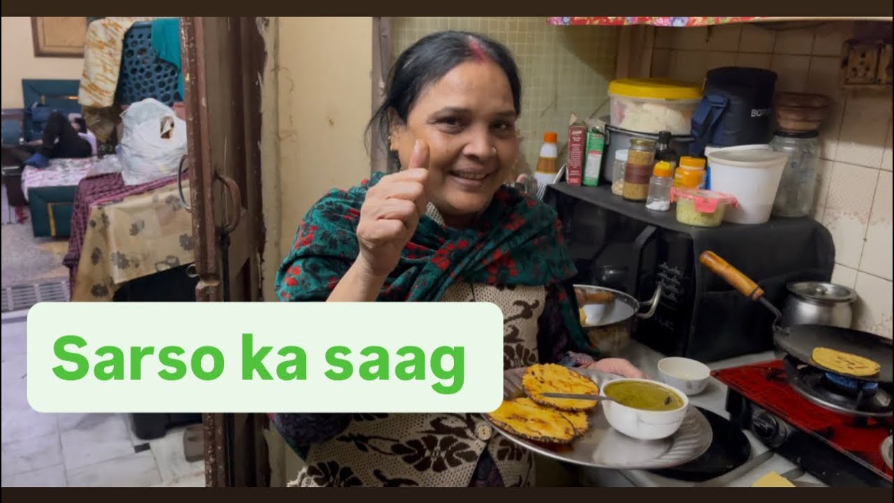 Aaj bnaya sarso ka saag |vlog | recipe | Madhukiduniya 