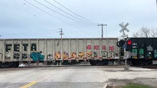 Csx sd70mac leads garbage train willoughby ohio 
