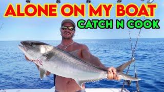 Fishing ALONE off my boat in Key Largo {Catch n Cook}