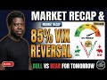 Market Recap & The 85% VIX Reversal Signal | Bull vs Bear for Tomorrow. include the avatar you creat