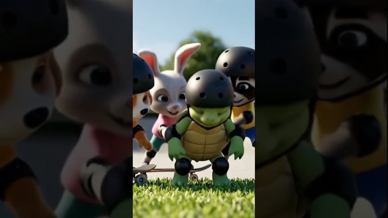 POV: Baby Turtle Learns Skateboarding 🐢🛹 | Cute Animal Adventure 
