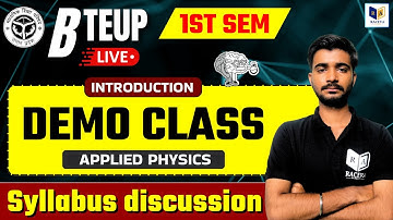 Applied Physics-1 : Demo Class | Syllabus Discussion | Up Polytechnic 1st Semester New Batch #raceva