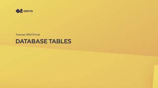How to manage database tables in Greyd.Hub