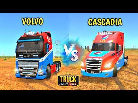 🚚Volvo FH 2021 VS Cascadia Speed Test In Truck Simulator Ultimate New Update 1.1.6 🏕| Truck Gameplay