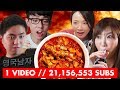 Top Youtubers try the ORIGINAL Korean FIRE CHICKEN! (ORIGIN of the Korean Fire Noodle Challenge)