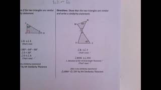 Geo  8.2 Proving Triangle Similarity with AA