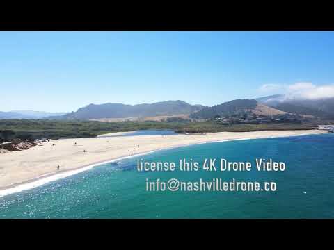 Carmel CA Back Beach 4K Stock Drone Video