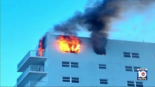 Investigators continue looking into cause of blaze on top floor of Hollywood high-rise