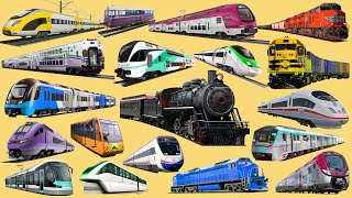 Train, Train, Container Train, Passenger Train | Learn English Train Transportation