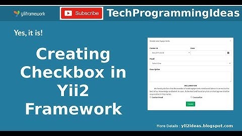 Checkbox in yii framework