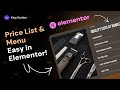 How to Create Price List & Menu Easy in Elementor for Free? - King Addons for Elementor