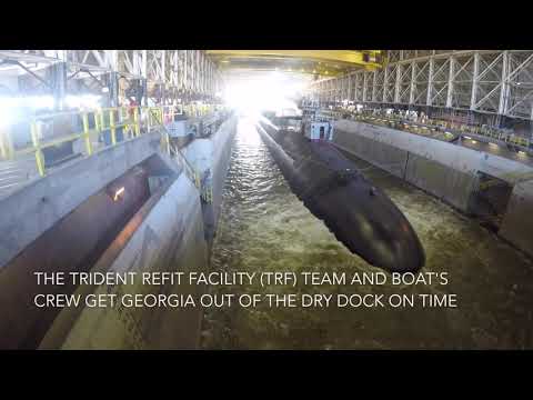 USS Georgia (SSGN 729) undocks from Trident Refit Facility