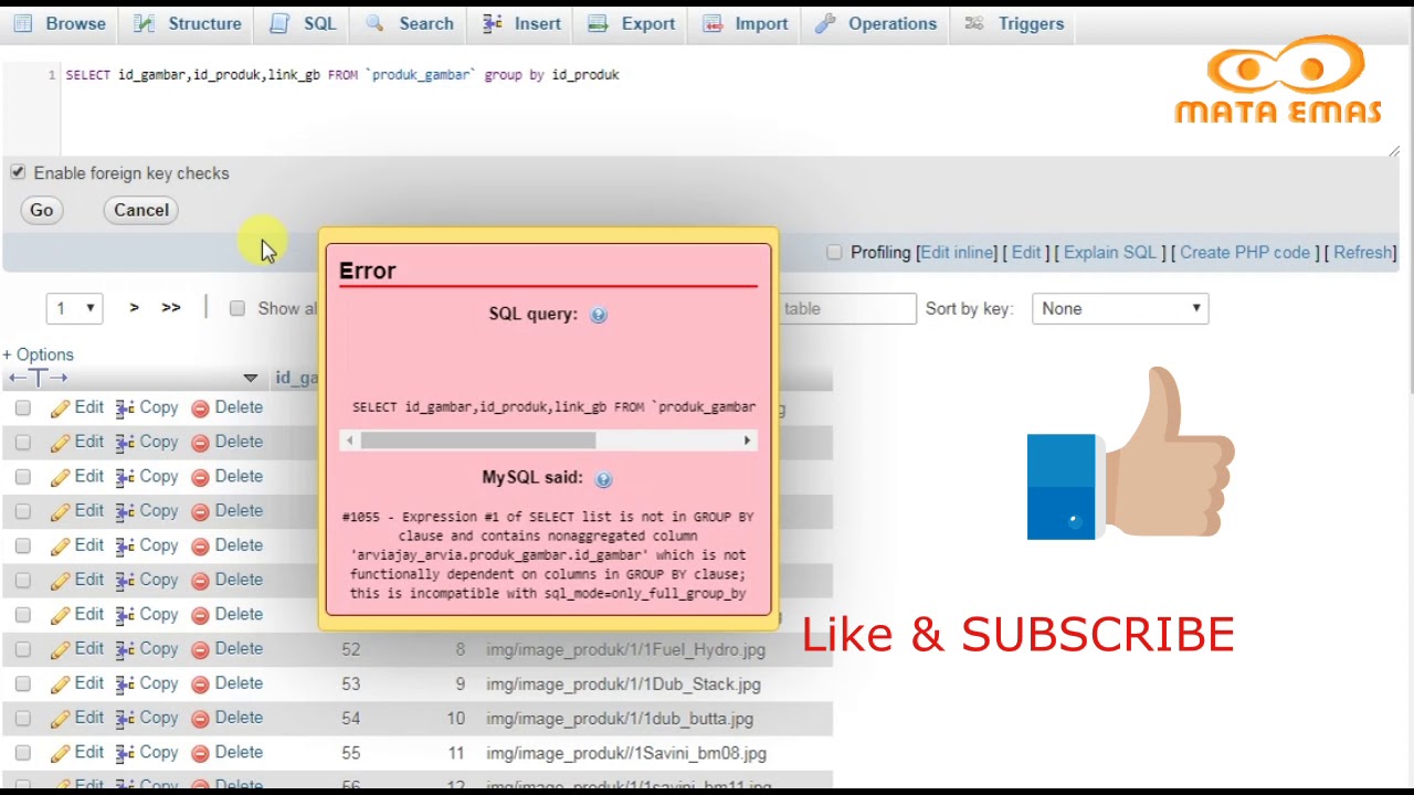Solved Mysql Error #1055 Expression Of Select List Is Not In Group By  Clause And Nonaggregated - Youtube