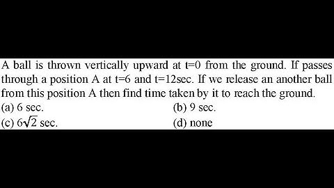 A ball is thrown vertically upward at t=0 from the ground. If passes through a