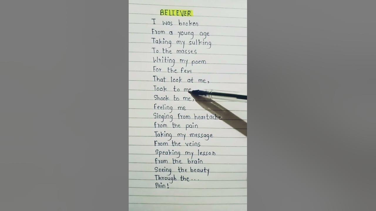 Believer | 🌼 | #songlyrics #lyricvideo #song