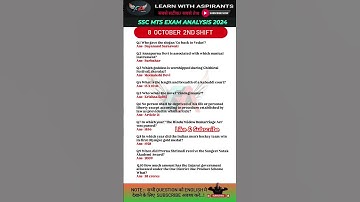SSC MTS Exam Analysis 2024| SSC MTS Question Paper 2024 | 8 oct 2nd Shift | SSC MTS Paper Solution