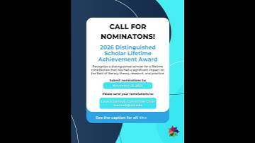 Distinguished Lifetime Achievement Award - Call for Nominations!