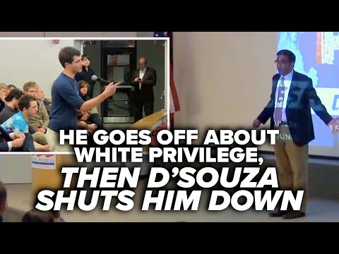 He goes off about white privilege, then D’Souza shuts him down
