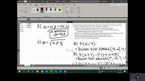 5-2 Binomial Distribution (Multiple Choice Test)