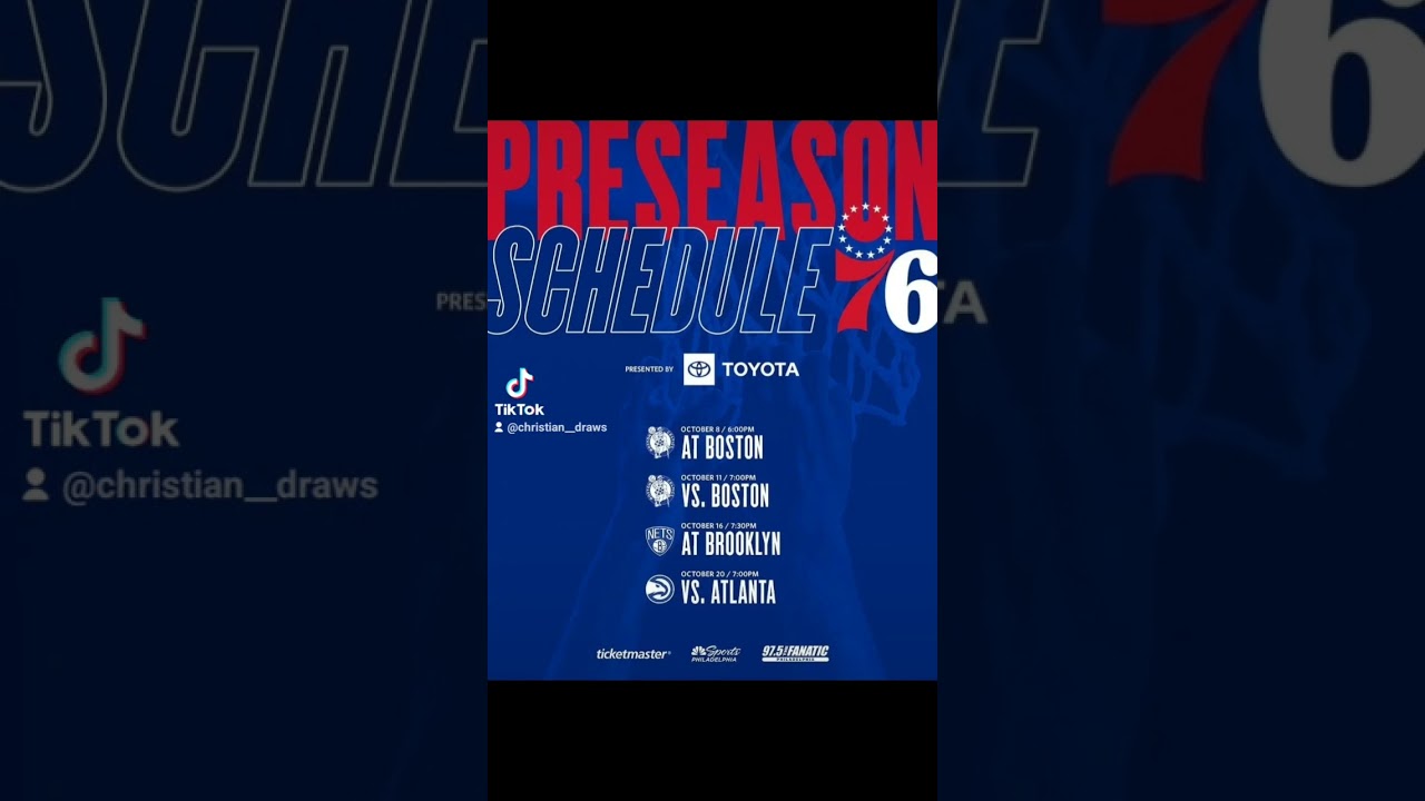 Philadelphia 76ers Preseason Schedule