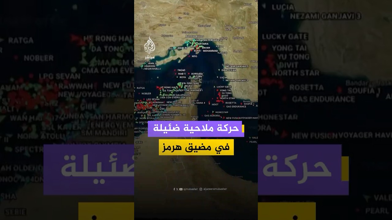 بيانات تتبع السفن من موقع "مارين ترافيك" تكشف حركة مرور ضئيلة في مضيق هرمز رغم وقف إطلاق النار