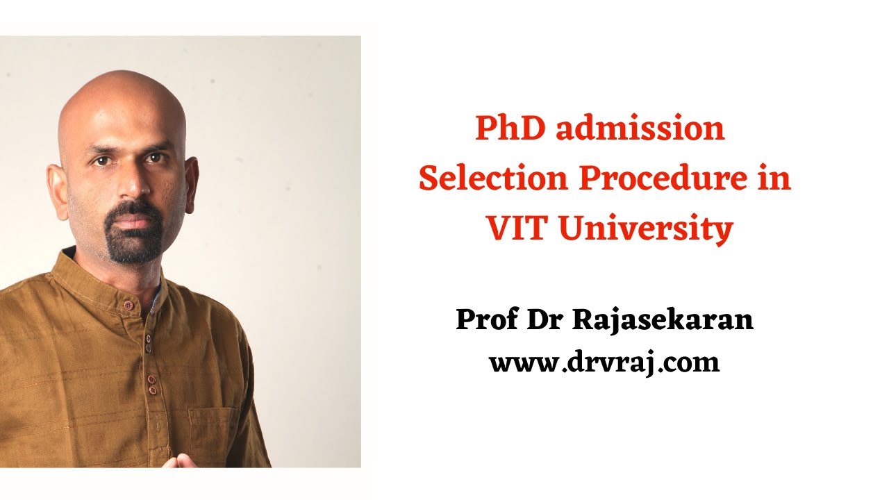 how to apply phd in vit university