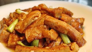 學習「美食作家王剛」做的【蔥燒豆腐】！豆腐這樣做，又香又入味！