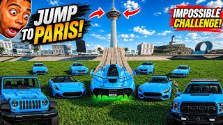 All Blue Cars Stunts Through Biggest ATC Tower// Extreme Car Driving Simulator //Cars Gameplay screenshot 1
