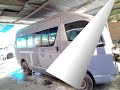 planchado y pintura de toyota Hiace 2013..codigo de pintura 1E7..trabajo acabado