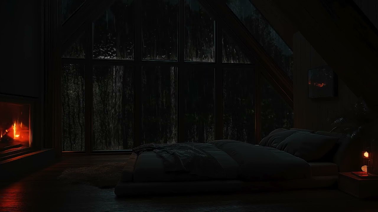 Find Peace in a Snug Space with the Sound of Rain and a Crackling Fire 🔥