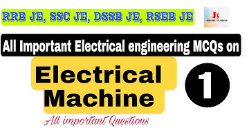 ELECTRICAL MACHINES Mcqs 2025 | RRB JE, SSCJE, DSSSB JE | 🔴 With हिंदी Explanation