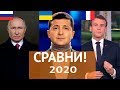 Сравни всех! Новогоднее обращение Зеленского, Макрона, Путина в Новый год 2020.