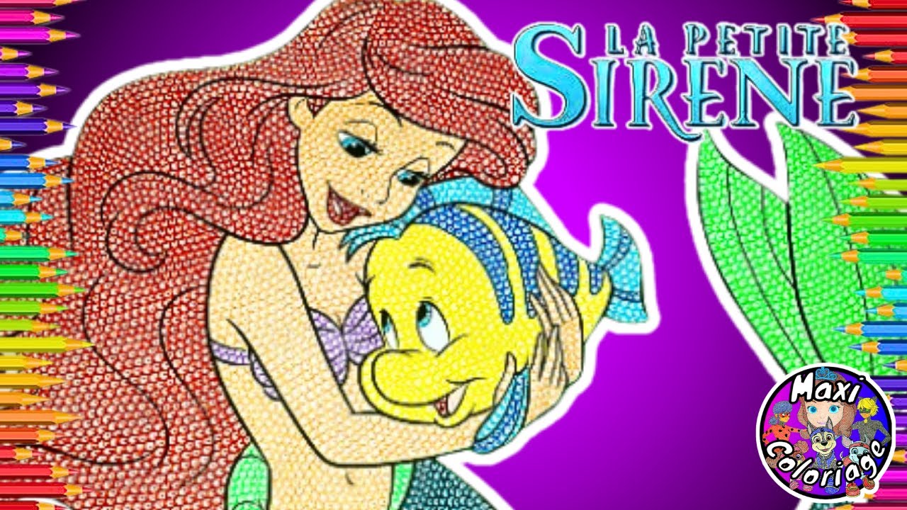 COMMENT COLORIER ET DESSINER ARIEL LA PETITE SIRENE & POLOCHON DISNEY