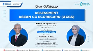 [FREE] WEBINAR ASSESSMENT ASEAN CG SCORECARD (ACGS)