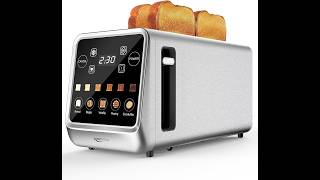 Keenstone 4 Slice Touch Screen Toasters with Wide Slot, 1400W Stainless Steel Smart Toaster