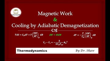 Cooling by adiabatic Demagnetization | Work done in magnetization | Thermodynamics | Lecture 9