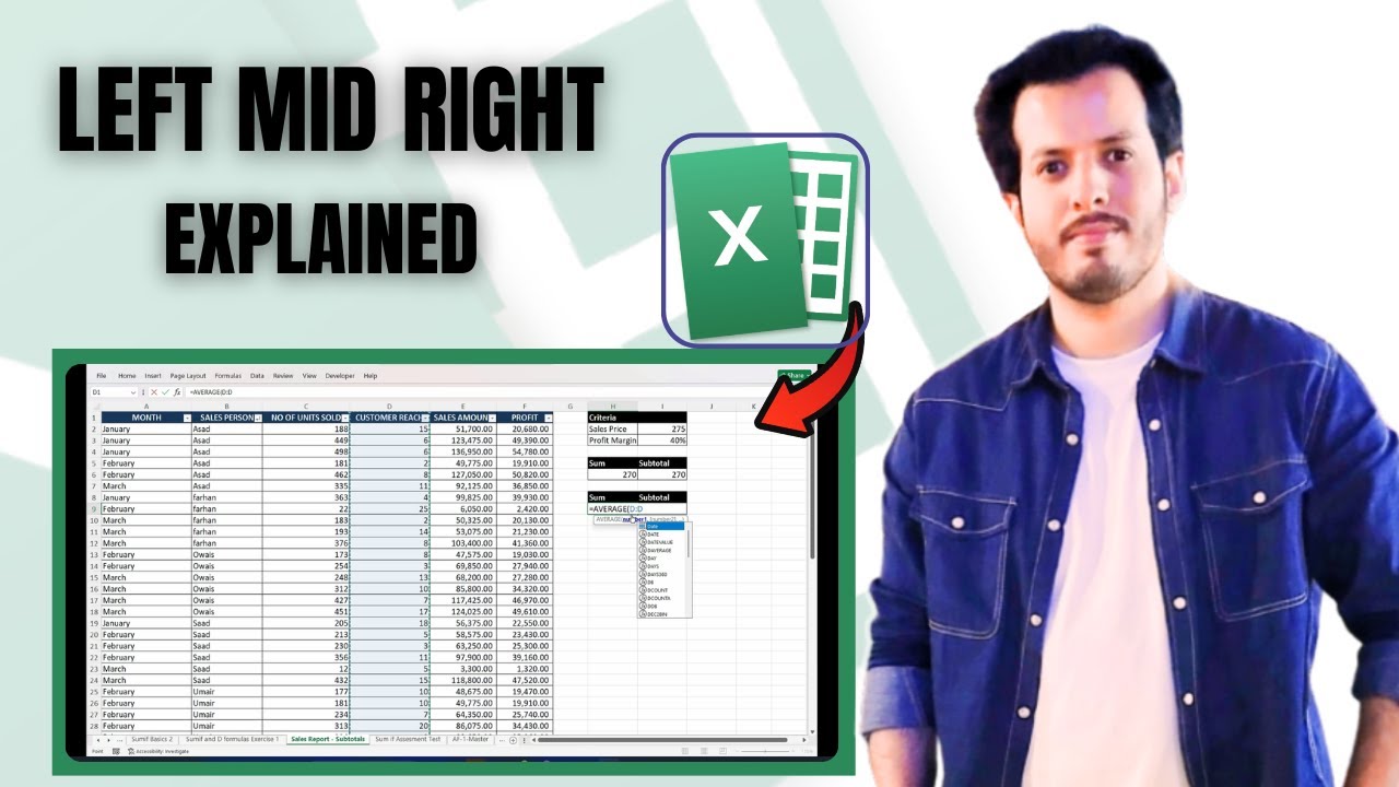 How to Use LEFT, MID, and RIGHT Functions in Excel | Extract Text ...