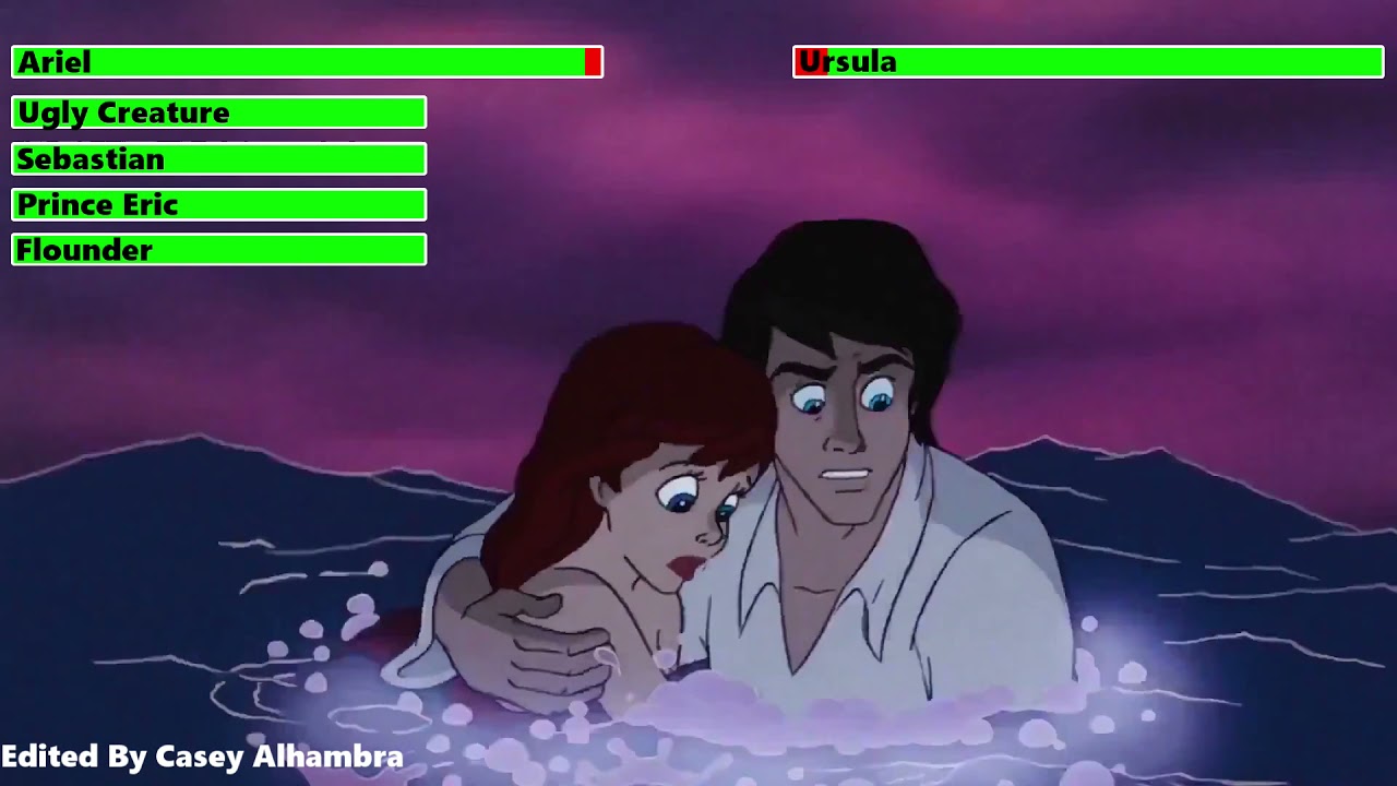 The Little Mermaid (1989) Final Battle with healthbars