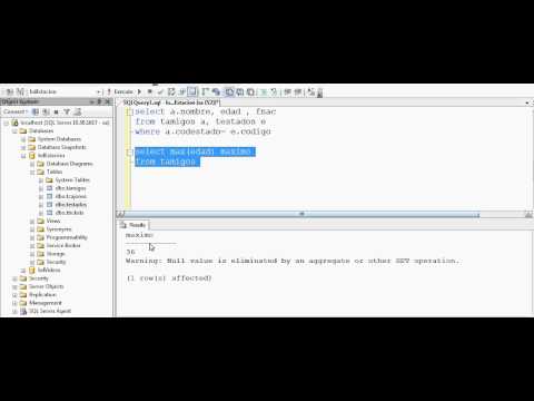 Tutorial SQL usando Ms SQL Server 2008 R2, parte 10