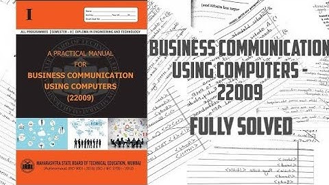 22009 - Business Communication Using Computers| MANUAL ANSWER / SOLVED | MSBTE | bcc |2nd semester |