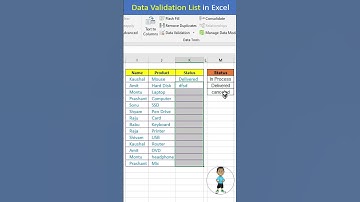 Data Validation in Excel #excel #exceltips #exceltutorial #msexcel #microsoftexcel #developer #short